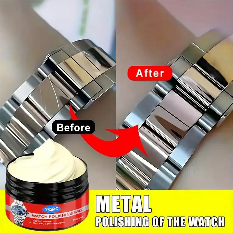 Watch Polishing Cloth - ครีมขัดเงาโลหะแบบเร่งด่วน สำหรับฟื้นฟูกรอบโลหะ สายนาฬิกา และซ่อมรอยขีดข่วนบนหน้าจอ สำหรับเครื่องมือซ่อมเครื่องประดับโลหะ