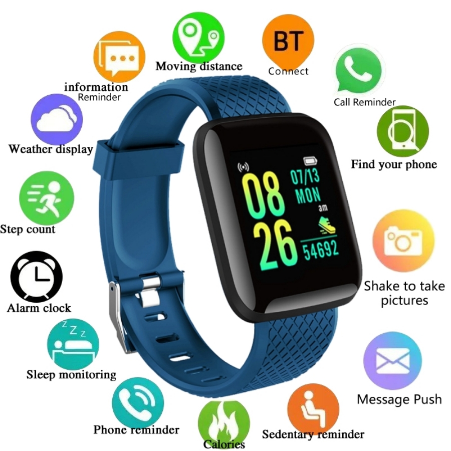 Watch Smartwatch Android - กีฬาSmartwatchสร้อยข้อมือฟิตเนสการควบคุมเพลงผู้หญิงผู้ชายนาฬิกาสมาร์ทสําหรับAndroid Bluetoothนาฬิกาดิจิตอลนาฬิกาปลุกสภาพอากาศ