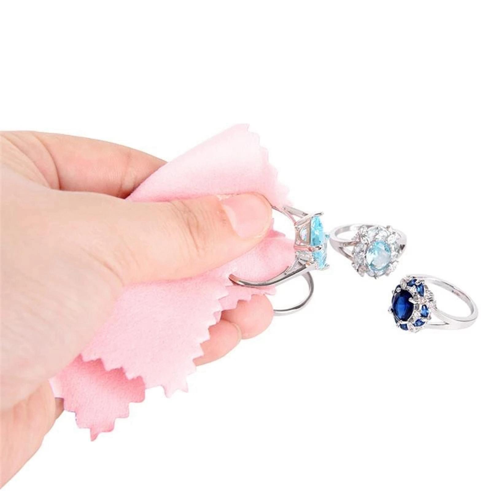 Watch Polishing Cloth - 50 ชิ้น ผ้าทำความสะอาดเครื่องประดับ 8x8 ซม. ผ้าเช็ดทำความสะอาดแบบพกพา