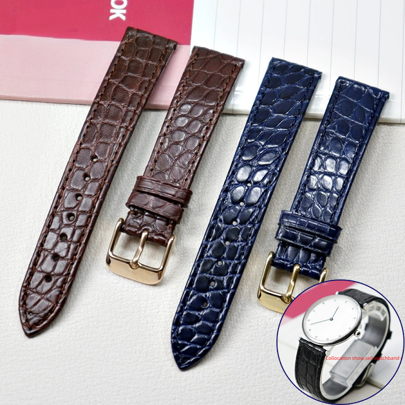 Cartier Watch Santos - จระเข้บางสายหนังแท้สําหรับ Longines L4 L2 Seiko Omega