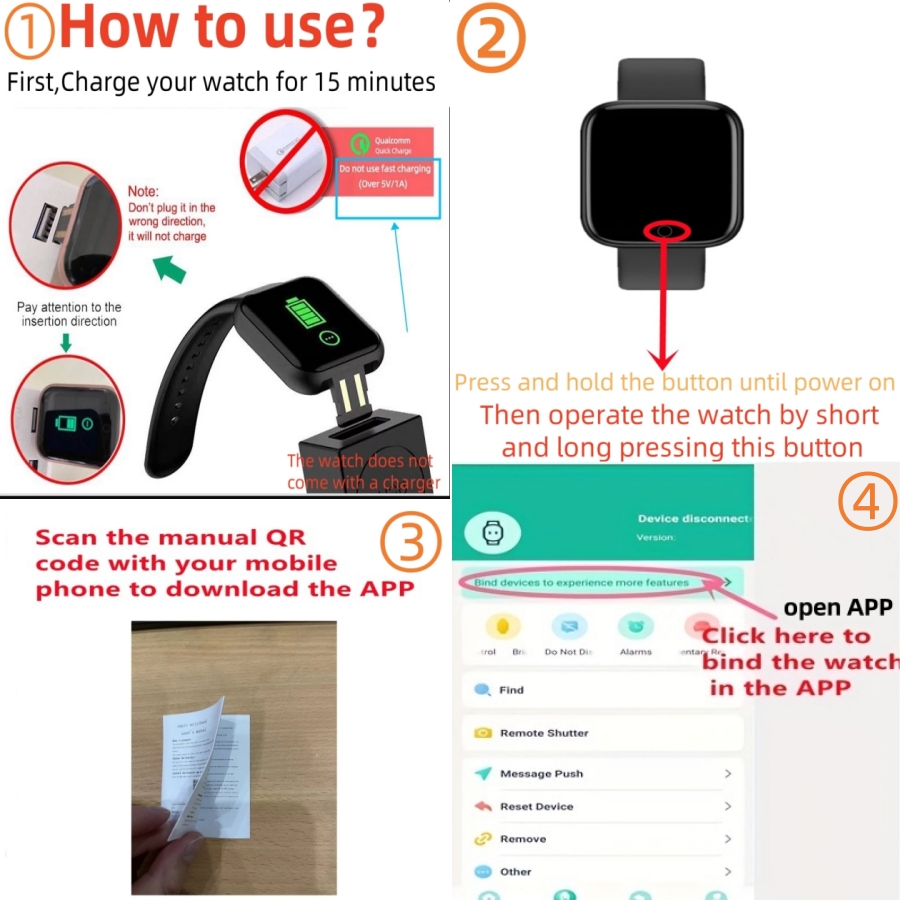 สมาร์ทวอท์ชสําหรับผู้ชายผู้หญิ - Watch Smartwatch Android บทวิจารณ์และราคา