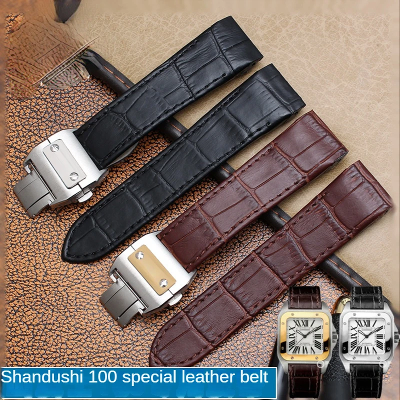 สายนาฬิกาหนังแท้สําหรับ Cartie - Cartier Watch Santos บทวิจารณ์และราคา