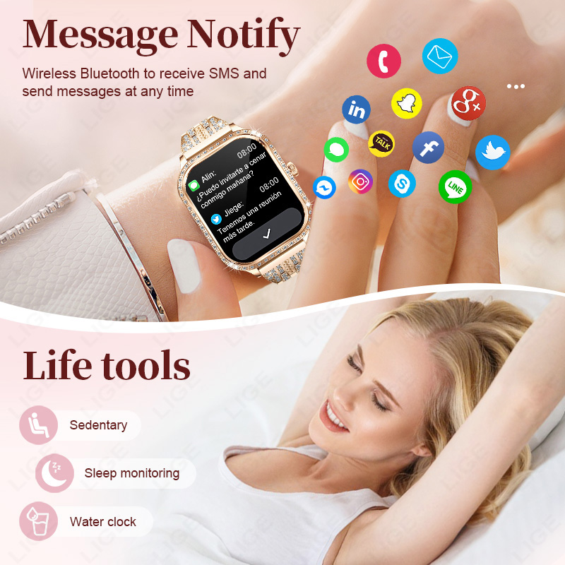 นาฬิกาอัจฉริยะ LIGE สำหรับผู้ห - Smartwatch Digital Watches For Women บทวิจารณ์และราคา